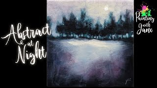 Abstract at Night - Easy Color Field Painting on Canvas for Beginners