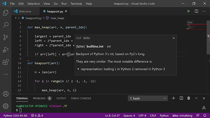 Heap Sort Algorithm | Python implementation | VS code