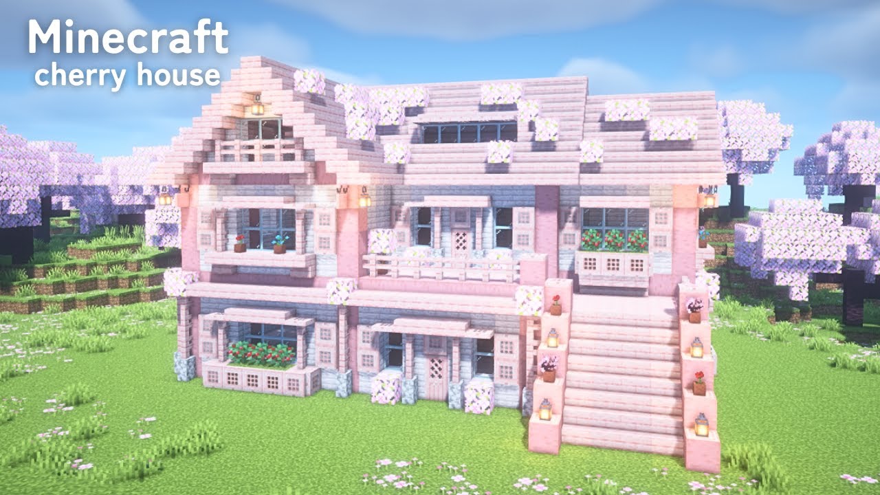 【マインクラフト】ペールオークと桜の家の作り方【マイクラ建築】【Minecraft】 - YouTube
