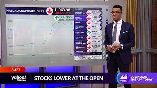 Stocks open lower following blowout January jobs report
