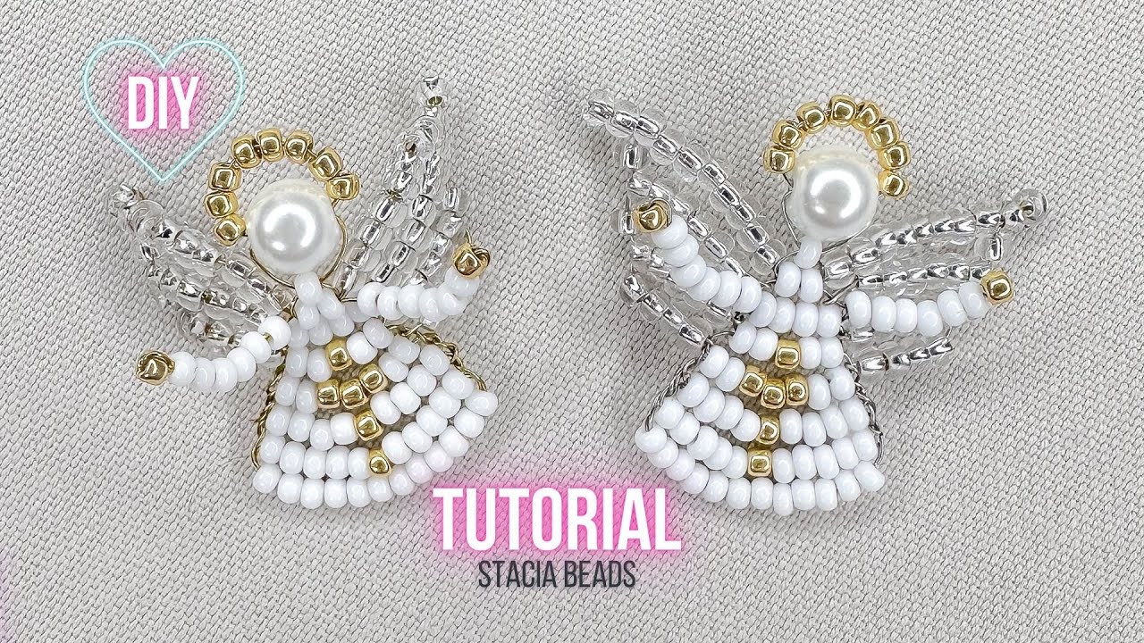 Ангел из бисера параллельным плетением / Christmas Angel jewelry tutorials
