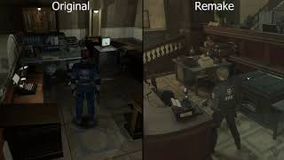 Resident Evil 2 Original Vs Resident Evil 2 Remake Fixed Camera | Comparison