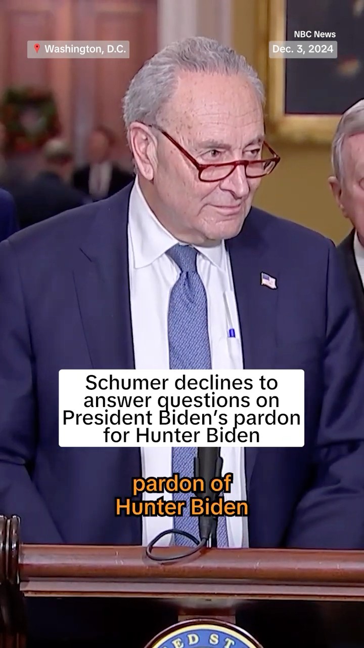 Schumer declines to answer questions on President Biden's pardon for Hunter Biden