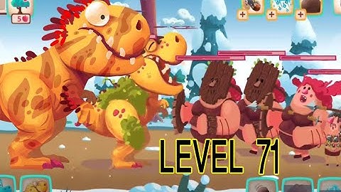 Dino Bash Dinosaurs vS Cavemen Tower Defense Wars ( LEVEL 71 ) IOS, ANDROID GAMEPLAY