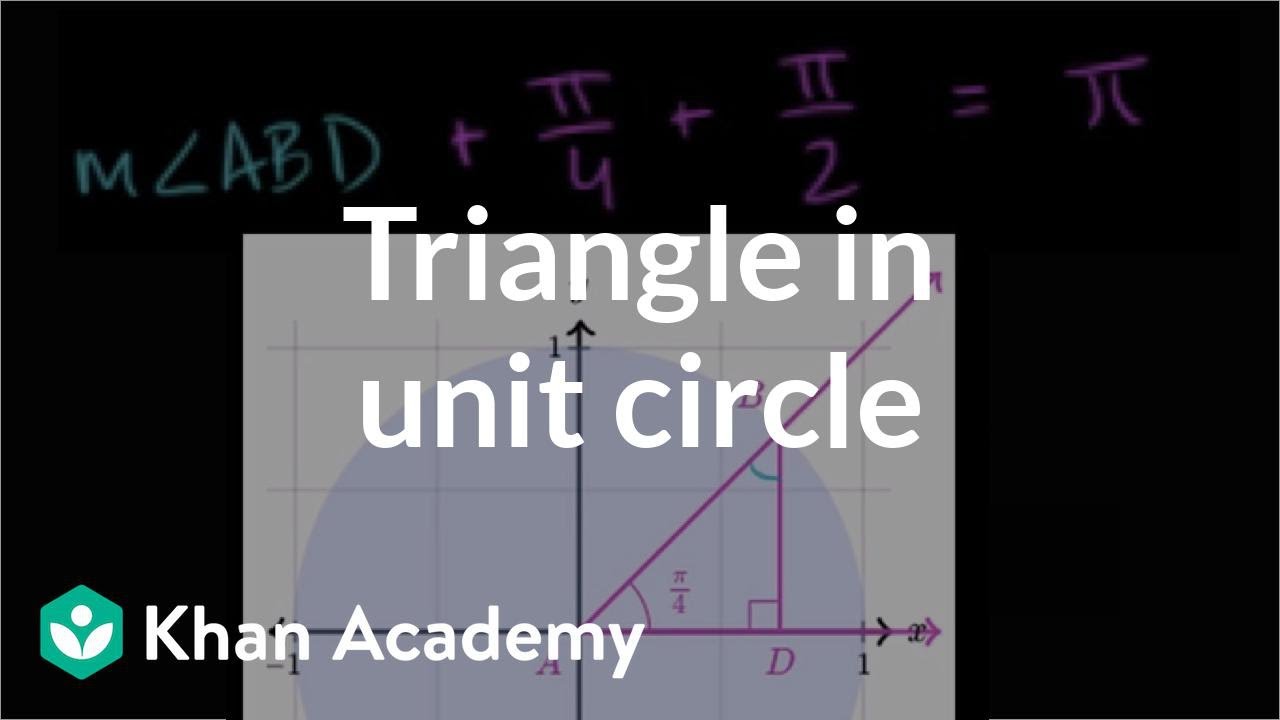 Solving triangle in unit circle | Trigonometry | Khan Academy