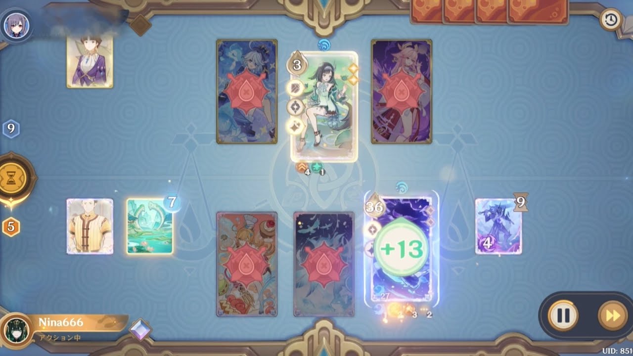 【七聖召喚】冒険鯨vs 藍硯 【Genshin TCG】