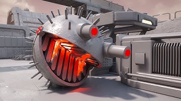 Pacman, Excavator Robot and Mecha Dog clash in the collapsing maze full of traps and hidden enemies