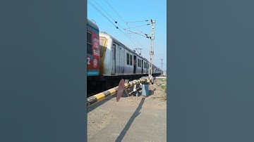 Aerodynamic Faced Unique EMU Train Crossing Railgate #Shorts