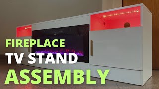 Lemberi Fireplace TV Stand with 36 inch Fireplace Up to 80 TVs Assembly | Alazik TV Stand up to 80