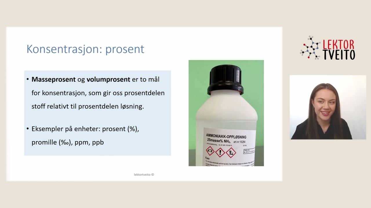 5.11 Konsentrasjon (c): molaritet og masseprosent