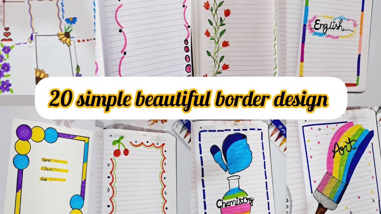 20 simple beautiful border design idea's l project page border design l Handmade border design 