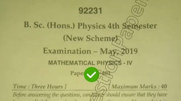2019 Mdu BSc Physics Hons 4th Sem Mathematical Physics Question Paper