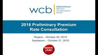 2016 WCB Rate Setting Information Session