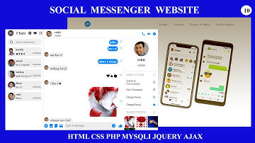 How to make Social Messenger Website using HTML CSS PHP MYSQLI JQUERY &  AJAX  Part- 10 || Messenger