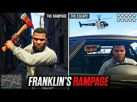 GTA 5 - Franklin Axe Rampage Against Ballas + Ten Star Escape