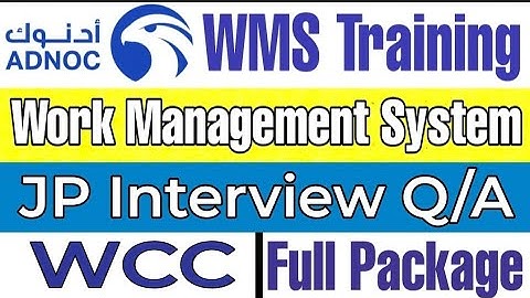 What is WCC (Work Categorization Chart) in WMS? | ADNOC interview Questions for JP Interview
