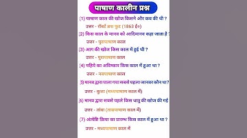 पाषाण काल || प्रागैतिहासिक काल || B.A 5th semester ancient history || pashan kaal questions