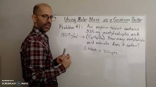 Molar mass as a conversion factor -  Problem #1