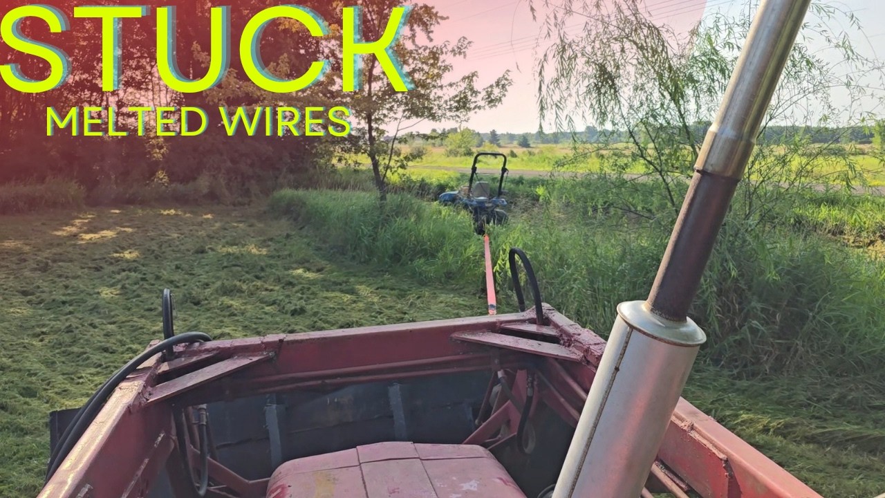 Tractor wires melting, stuck in the ditch. Flooding rains coming! - YouTube