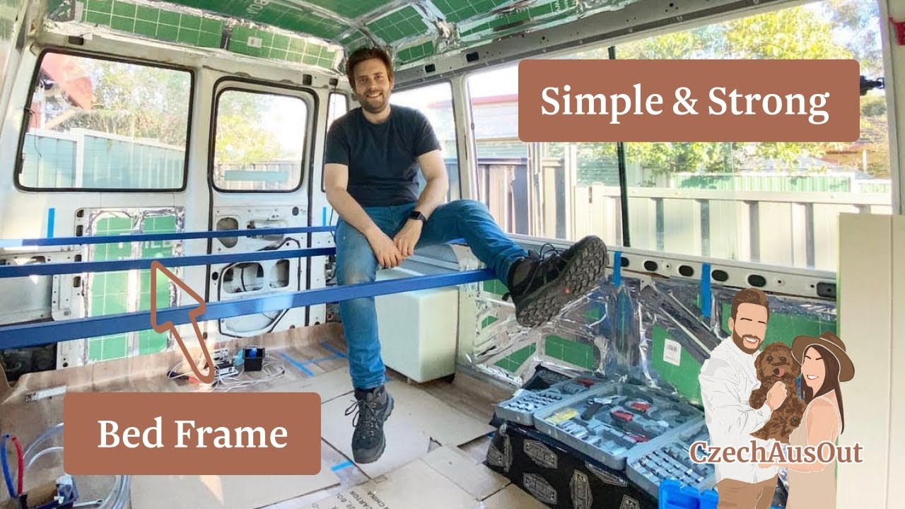 BED FRAME Simple and Strong Toyota Coaster Conversion Bus Build