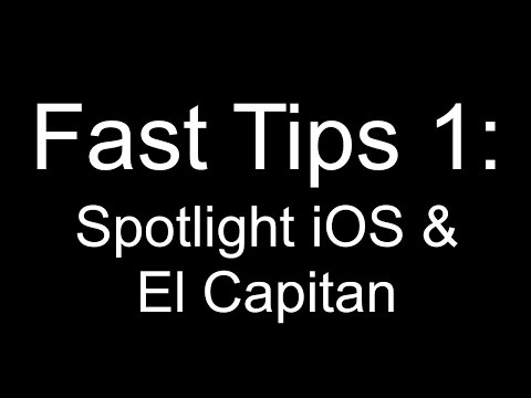 Fast Tips 1: Spotlight Search iOS 9 & El Capitan