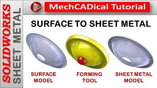 Surface to Sheet Metal  Using Forming Tool In SolidWorks Sheet Metal