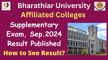 Affiliated Colleges Supplementary Exam Result Published| September 2024| Bharathiar University|Tamil
