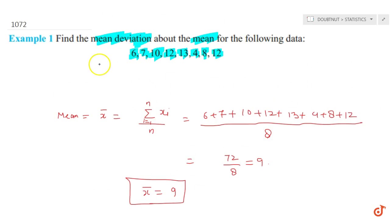 how to find the deviation from the mean