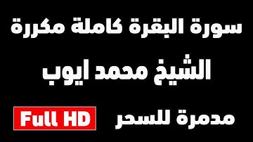 سورة البقرة كاملة مدمرة للسحر والمس والعين الشيخ محمد ايوب | مكررة 12 ساعة | شغلها للنوم Ruqyah