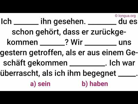haben oder sein?, A1-A2 Grammatik, Präsens, Perfekt, habe, hast, hat, habt, bin, bist, ist, sind, s