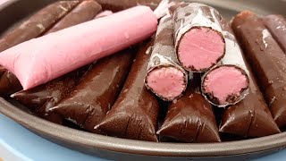 (español) Bolis Relleno de Frutilla con Cobertura de Chocolate