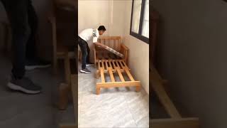 Convert your space with this epic bed cum chair hack! 😍🛌🪑 #furniturehack #smallspace #multifunction