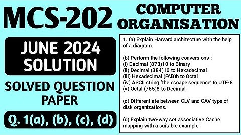 P1- 1(a), (b), (c), (d) | MCS 202 June 24 | MCS 202 Solved Question Paper | MCS 202 Important Ques