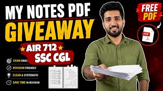 Finally Sharing My SSC CGL Notes PDF | AIR 712