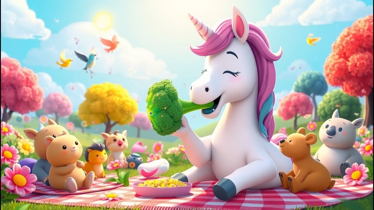 The Unicorn Who Loved Broccoli | A Funny Food Rhyme for Kids | Healthy Eating Song