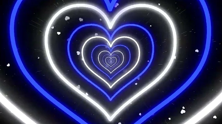 Neon Led Lights Love Heart Tunnel Background Video 💙 Double Blue Heart Moving Background 12 HOURS