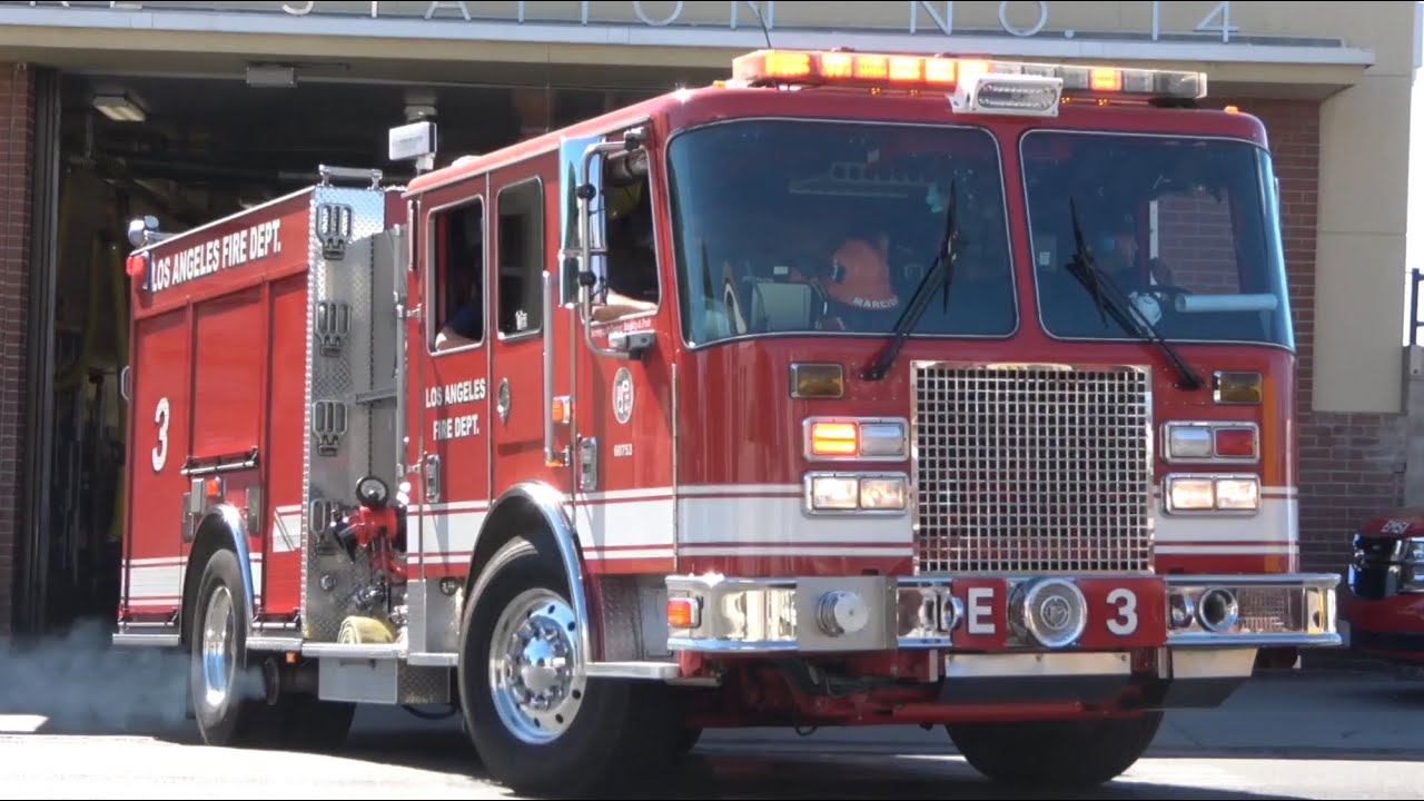 Lafd Engine 3 LAFD Engine 3 & Rescue 14 (reserve) Responding from station 14 - YouTube
