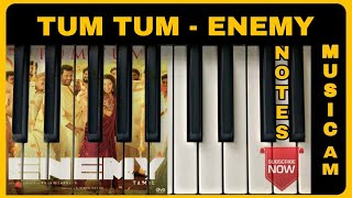 Tum tum song piano notes | Enemy | Tamil songs easy keyboard notes | S Thaman | MUSIC AM