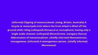 What Is The Meaning Of Mono.