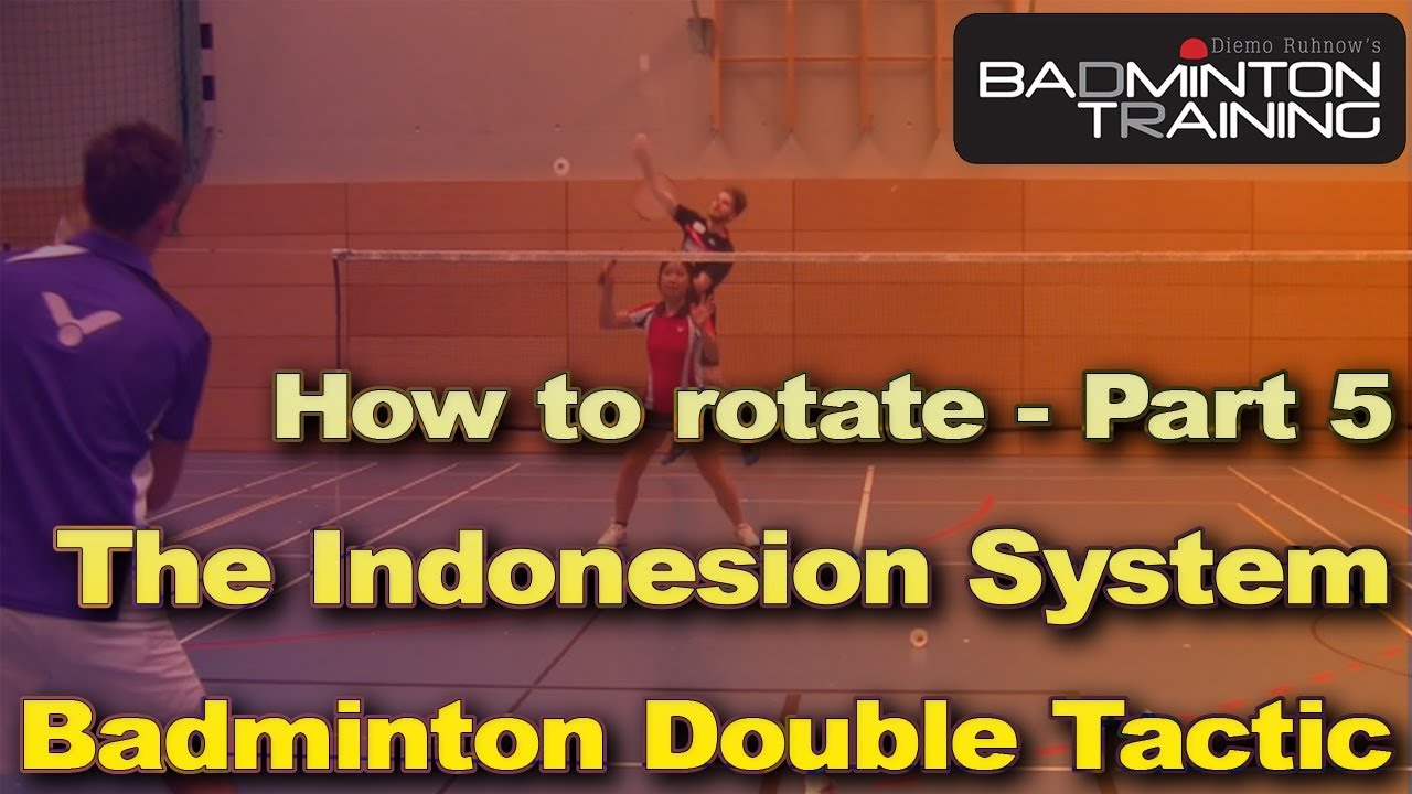 Badminton Double Rotation After Net Shot (Badminton Taktik Doppeltaktik Doppelrotation Netz)