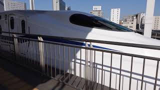 【最新型車両・N７００Ｓ・Ｊ７編成】Ｎ７００Ｓひかり５０２号東京行発車（岡山駅２４番のりば）※デジカメで撮影
