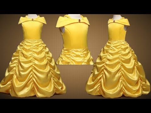 DIY Designer Gathered Baby Frock\Belle Gown Full Tutorial - YouTube