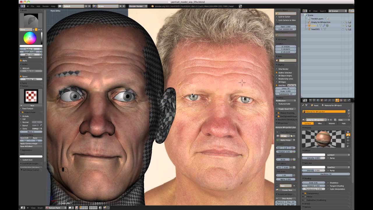 Creating a Realistic Head in Blender - part 03 