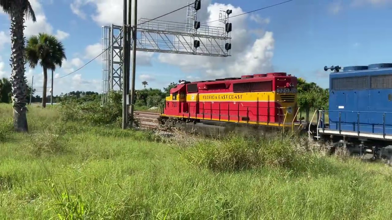 Railfan shorts: FEC train 103 with 2 old passenger cars