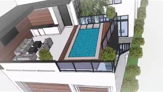 White Oak Elevated Roof-Deck Pool Detail: Sketch-up Animation by Anderson Canyon, LLC