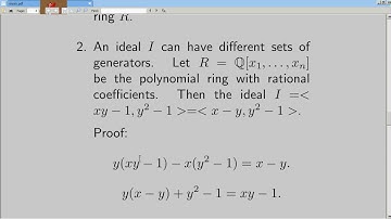 Lecture 5:  Grobner bases - Ideals