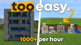 3 MUST HAVE Farms for Minecraft! (IRON, MOB FARM & VILLAGER BREEDER)