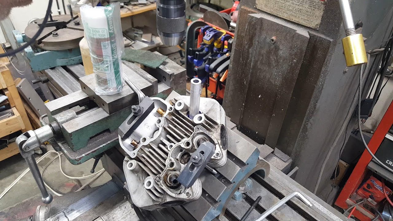 1969 triumph t120 head repairs spark plug and exhaust spigot part 1