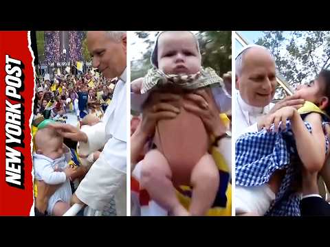 Pope Leo XIV Swarmed by Babies on His Way to Historic Mass in France