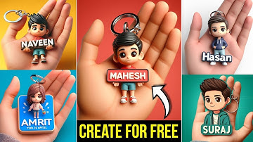How to Create 3D Trending Animation Keychain with Name - BING IMAGE CREATOR 💥